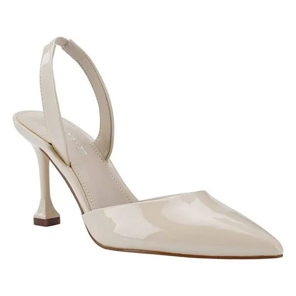Marc Fisher Hadya Women’s Slingback Pump Ivory 9.5M Faux Leather $88.99 NWB - Picture 1 of 11